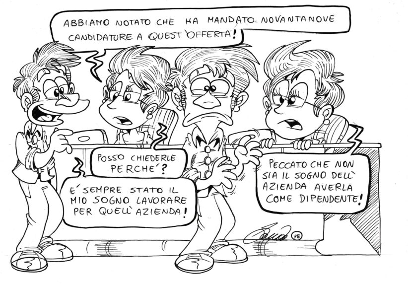 Vignetta di Daniele Saccani. Serie #Babele